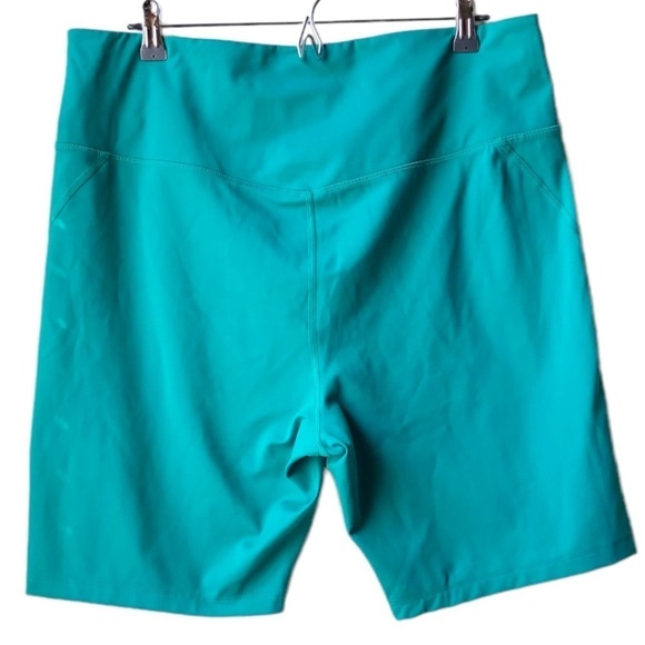 Girlfriend Collective High Rise 8” Inseam Biker Shorts in Aqua Green Sz 4xL - Picture 9 of 14